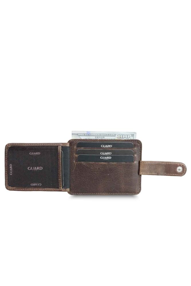 Vertical Crazy Coffee Leather Card Holder