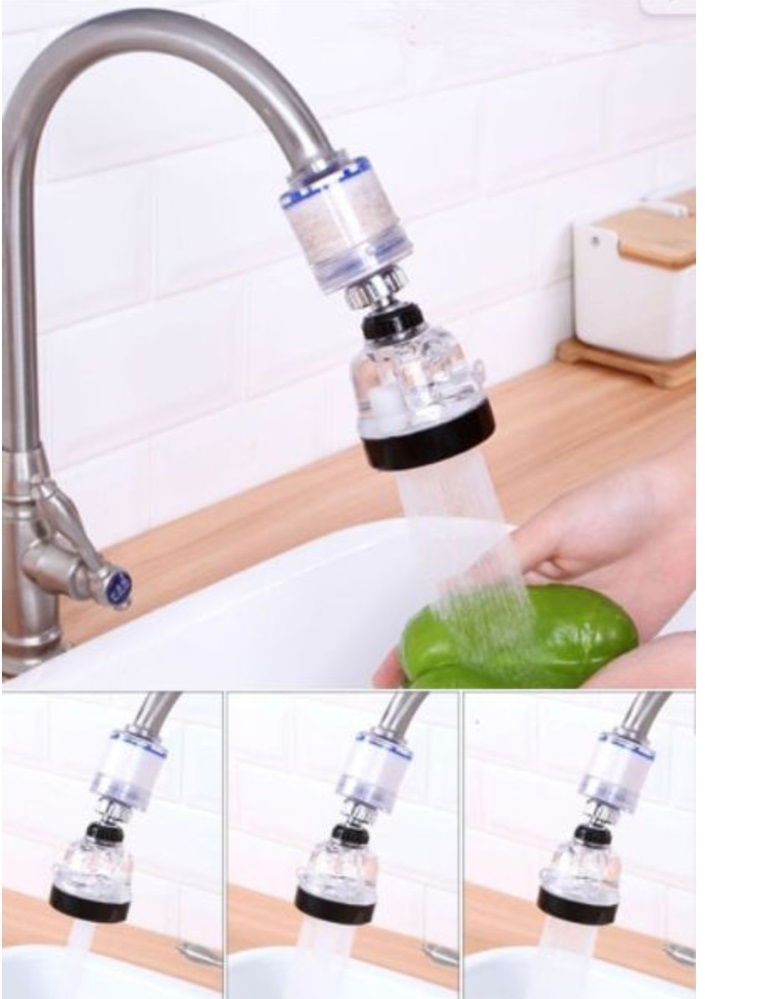 Filtered Water Saving 3 Function Movable Faucet Head - Transparent