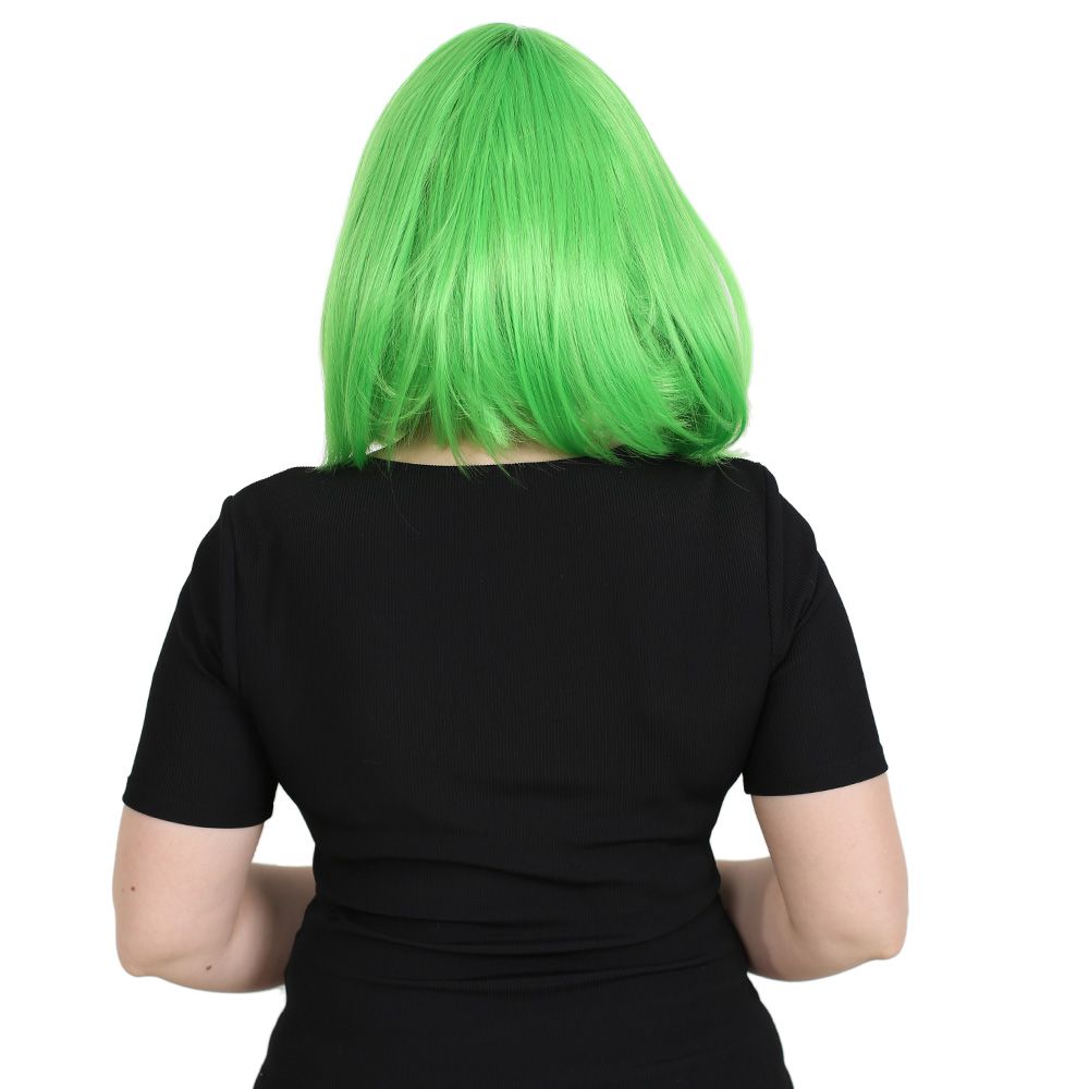 Kanekalon Fiber Synthetic Wig with Bangs / Neon Green