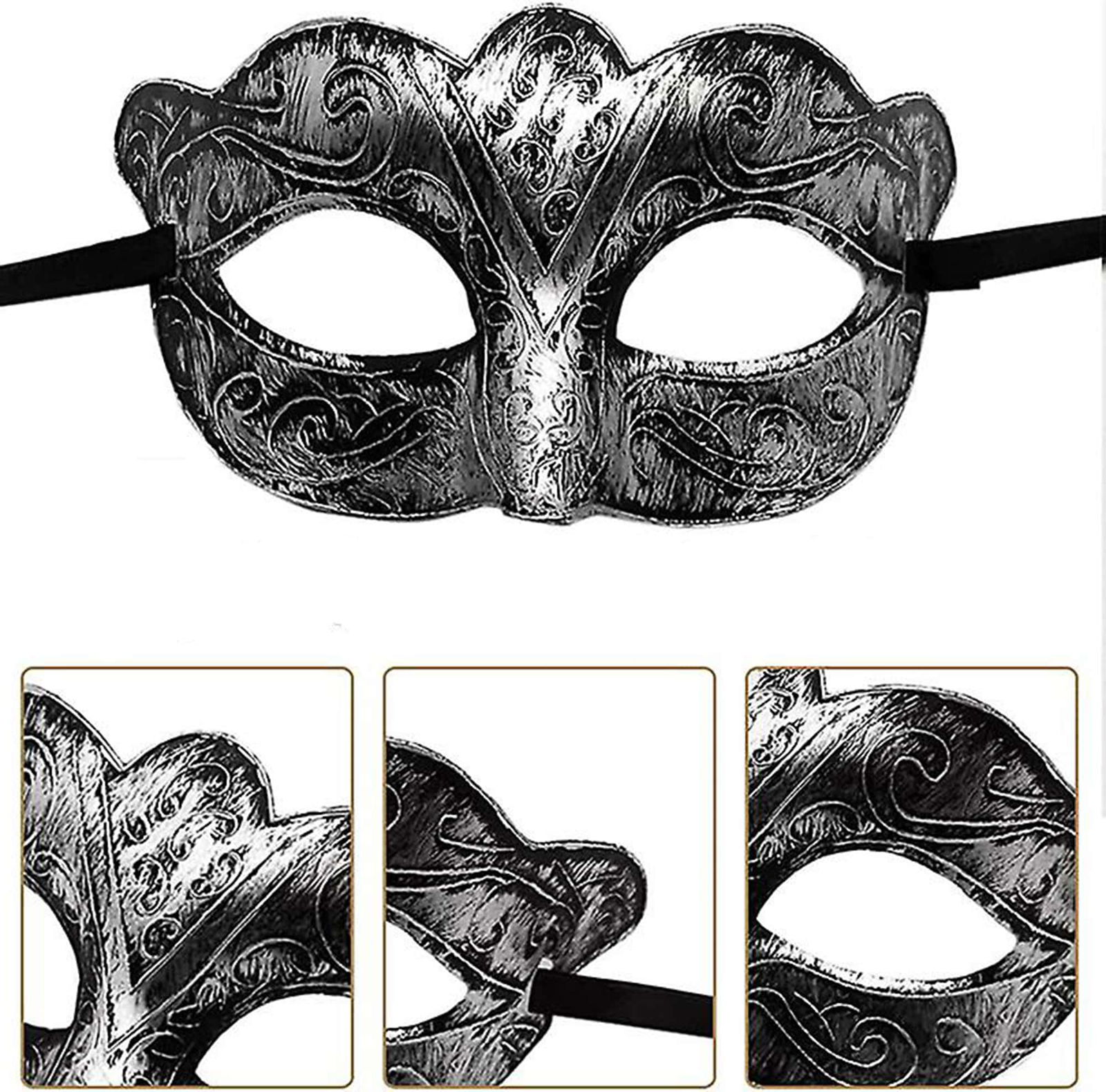 Masquerade Antique Gray Silver Antiqued Mask Prom Venice