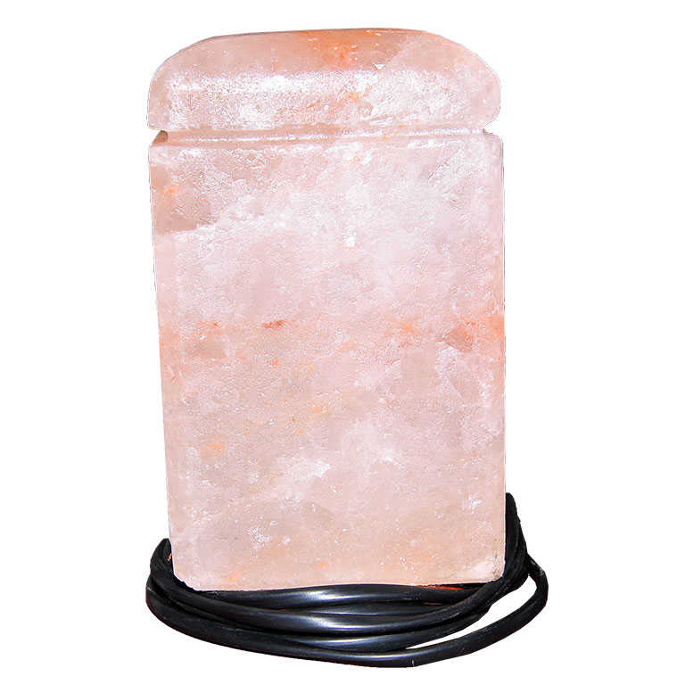 Rectangle Shaped Natural Himalayan Rock Salt Lamp 3-4 Kg With Wired Bulb