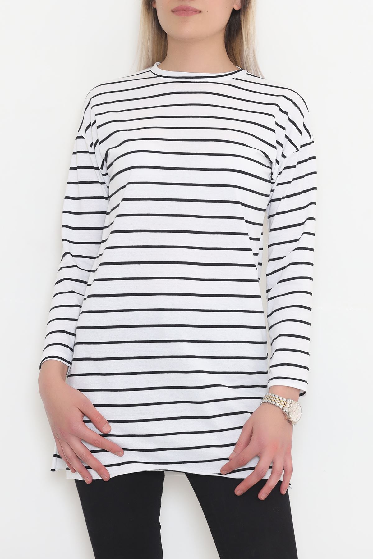 Striped Tunic White-Black