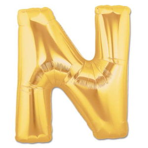 N Letter Foil Balloon Gold Color 40 inch