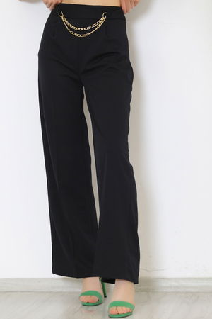 Chain Loose Pants Black