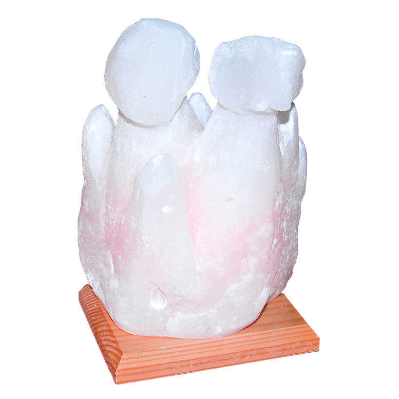 Two Chimney Fairy Chimney Shaped Natural Rock Salt Lamp Cankiri White 4 - 5 Kg with Wired Bulb