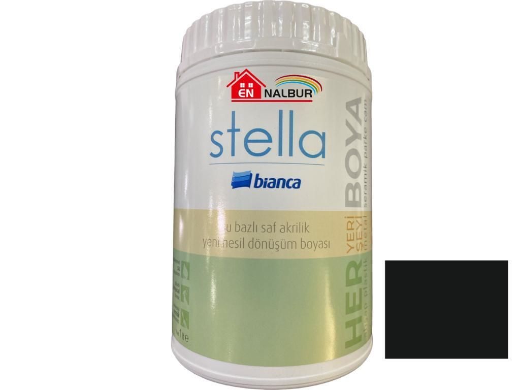 Bianca Stella 0800 Black Water Based Pure Acrylic Paint 1 Liter