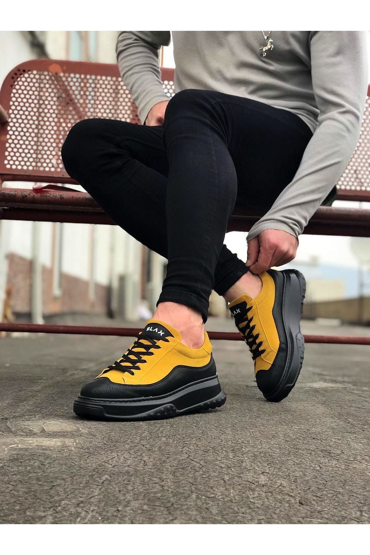 Charcoal Yellow Men's Shoes