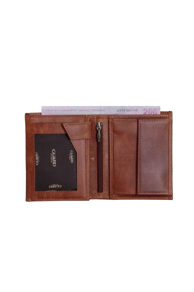 Multi-Compartment Vertical Antique Tan Leather Men's Wallet