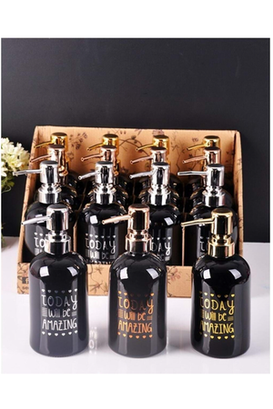 Gilded Black Liquid Soap Dispenser 1 Piece Turk-PAÇİ400708