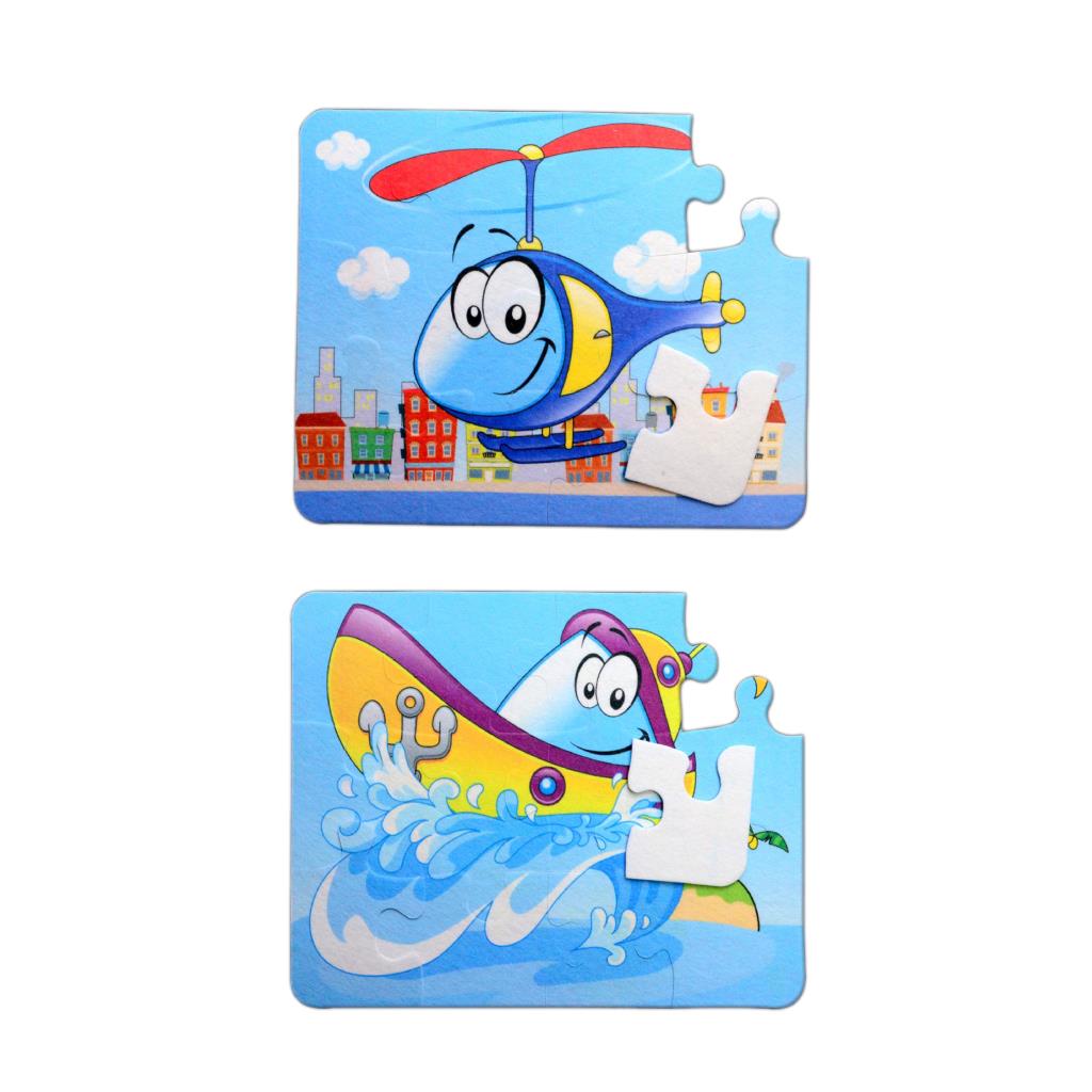 Boat Helicopter 3+ Felt Jigsaw Puzzle - 3 Years Puzzle