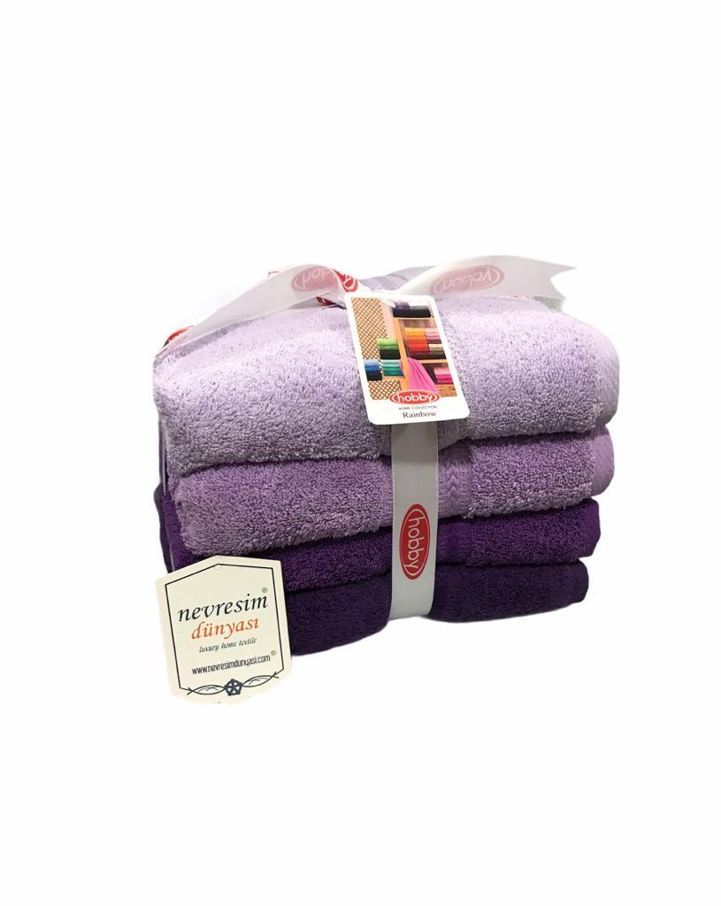 4 pcs 50x90 Towel Set Lilac