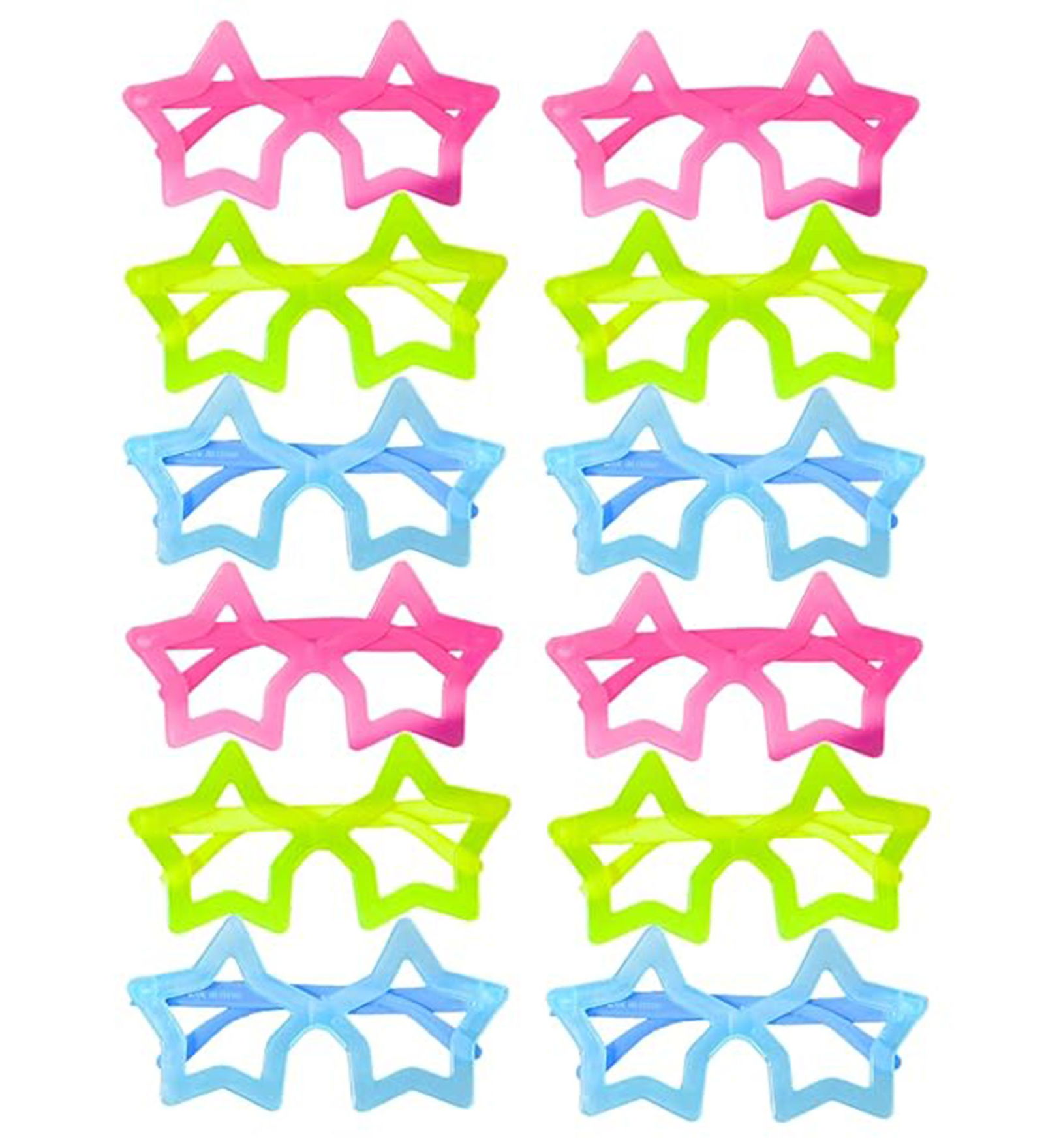 Phosphorescent Star Model Glow Party Glasses Glow In The Dark Glasses 12Pcs