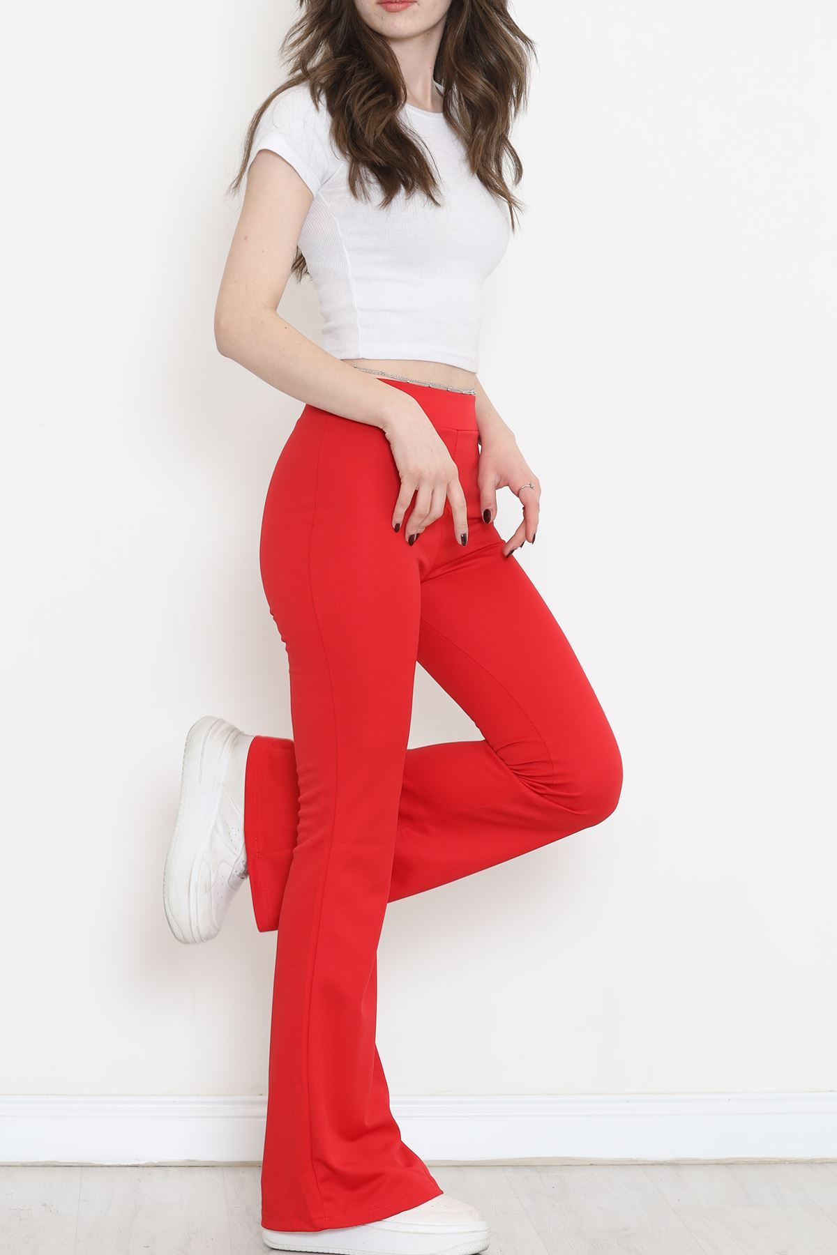 Flared Trousers Red