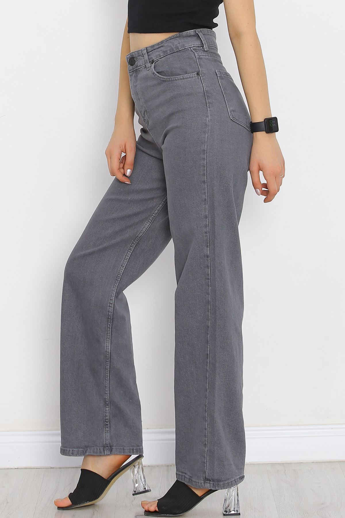 Palazzo Jeans Pants Light Smoked1