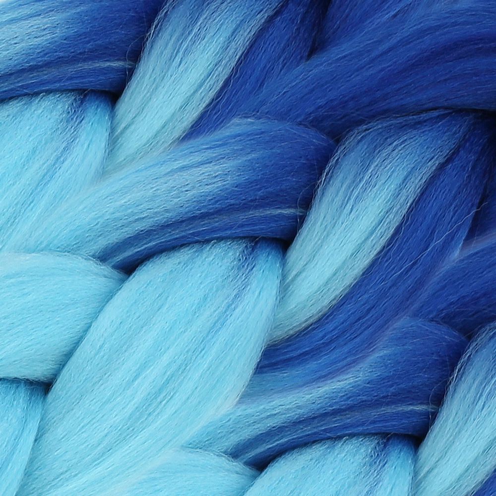 Afro Braiding Synthetic Color Transition Hair 100 Gr. / Dark Blue / Light Blue