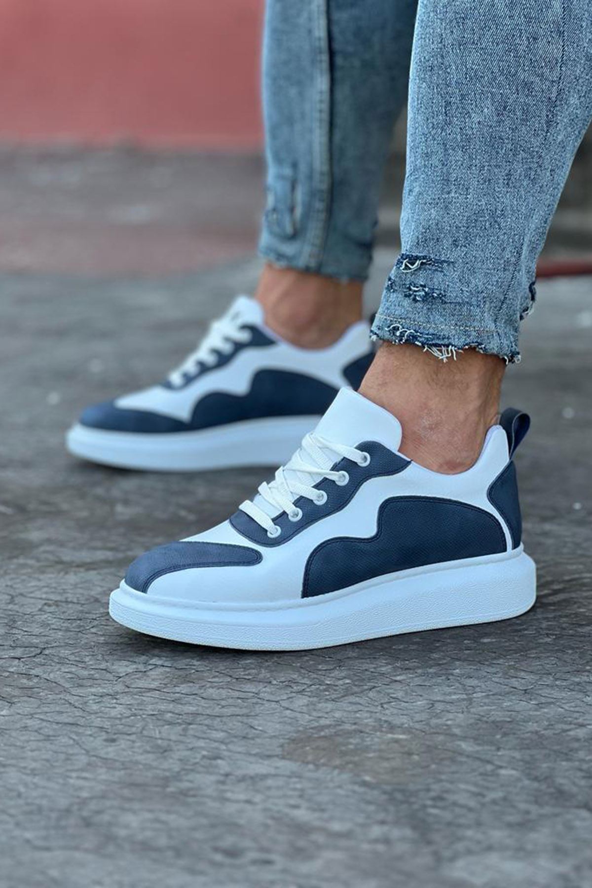 White Blue Men's Casual Shoes