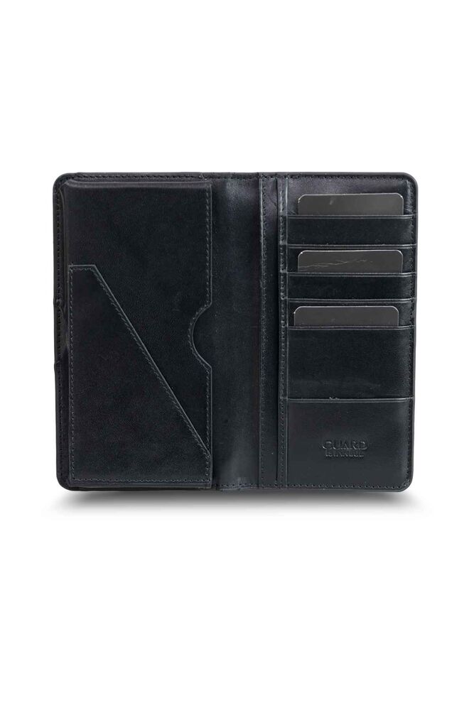 Black Texas Print Leather Unisex Wallet with Plus Phone Port