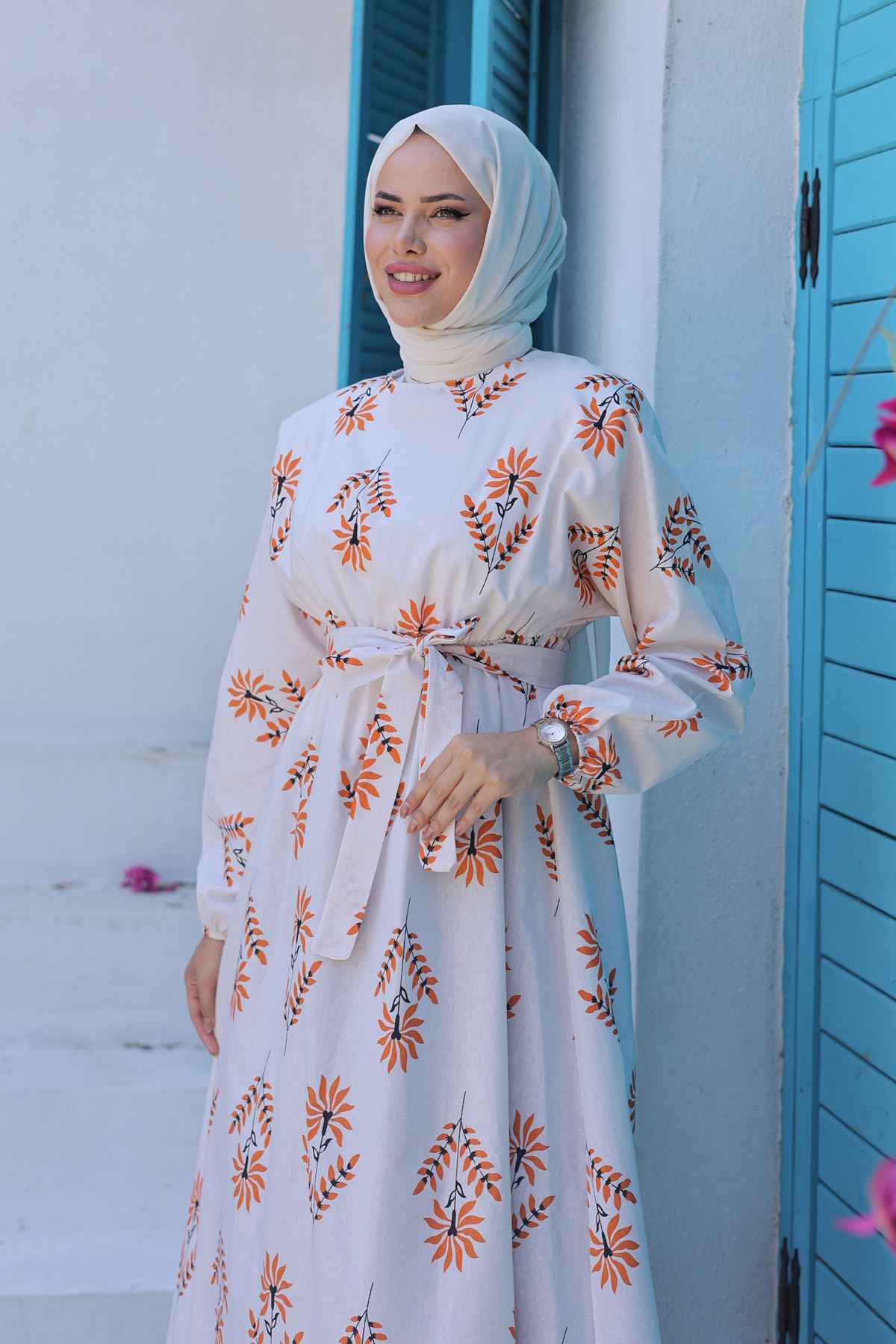 Belted Dress Orange