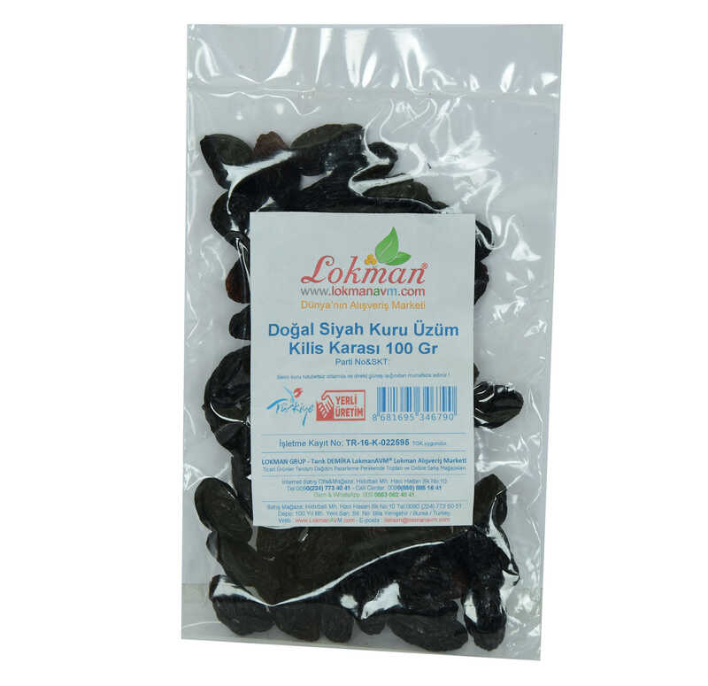 Kilis Black Black Raisins 100 Gr Package