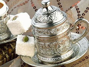 Ottoman Motif Coffee Cup - Silver