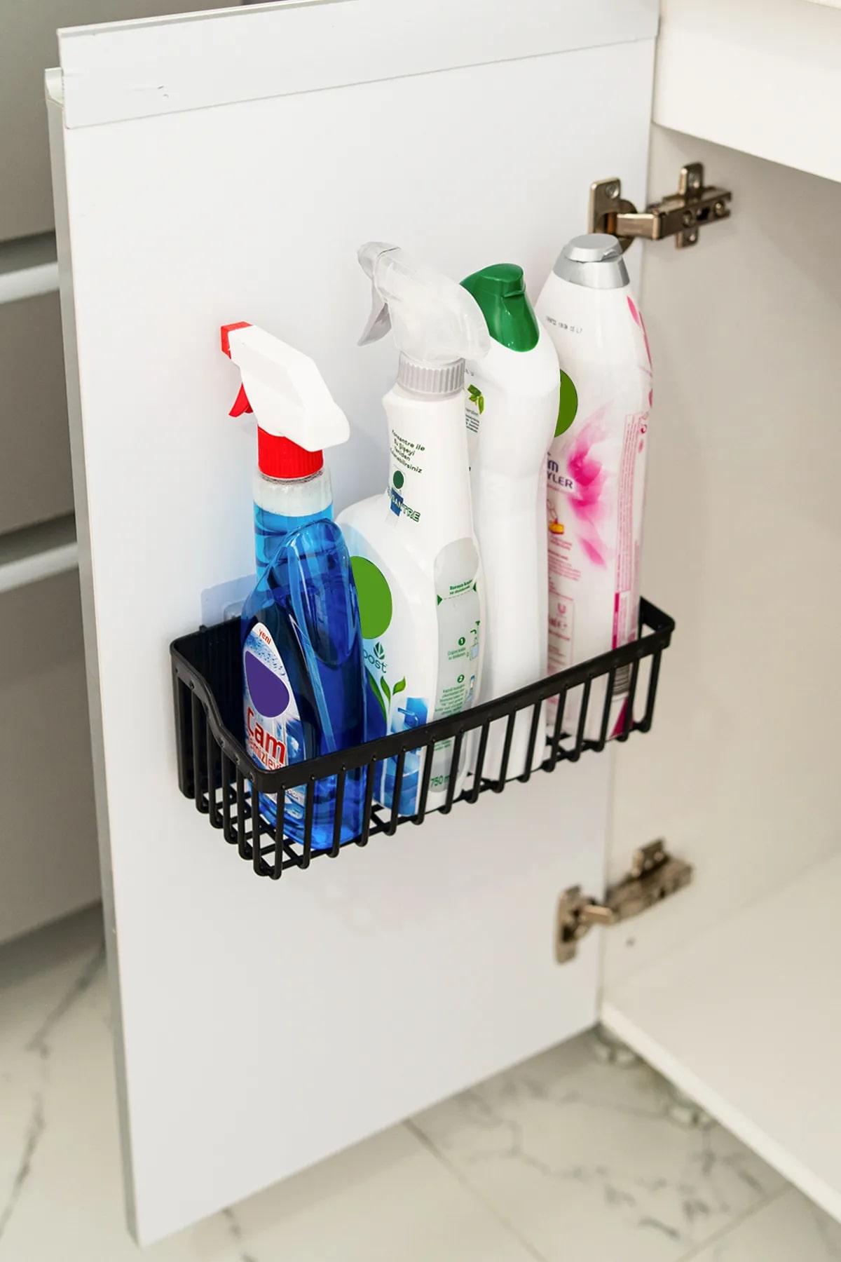 2 Li Plastic Adhesive Hanging Kitchen Bathroom Shelf Organizer Shower Shampoo Holder