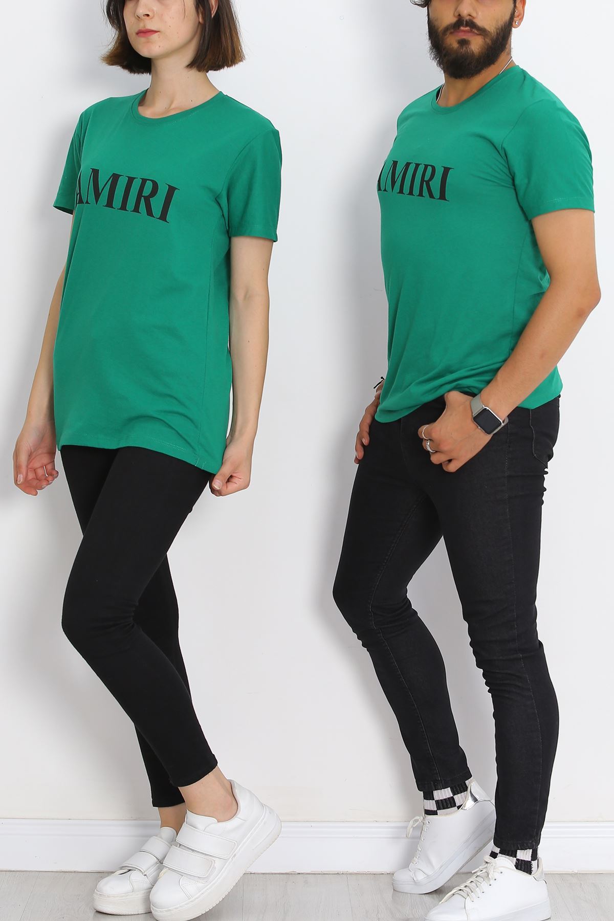 Printed Oversized T-Shirt Dark Green