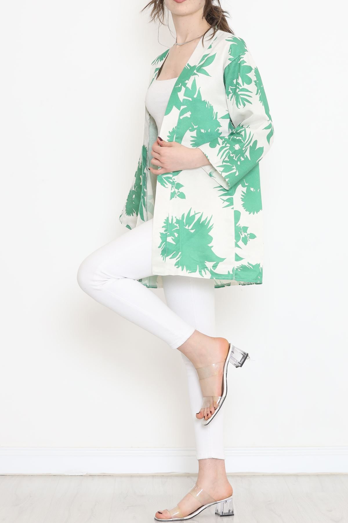 Patterned Kimono Green