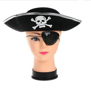 Pirate Hat and Eye Mask Silver Color Child Size