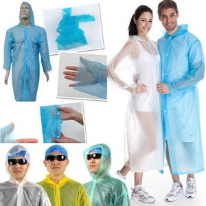 Disposable Raincoat with Snap Fastener ( 5 Pieces )