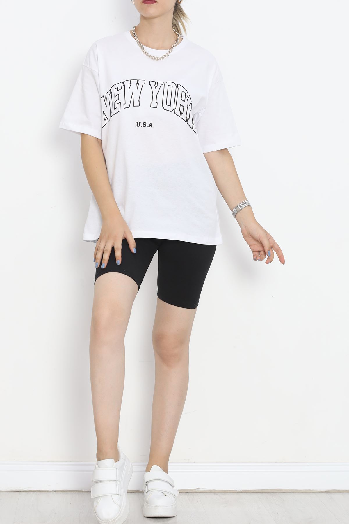 Printed Crew Neck T-Shirt White