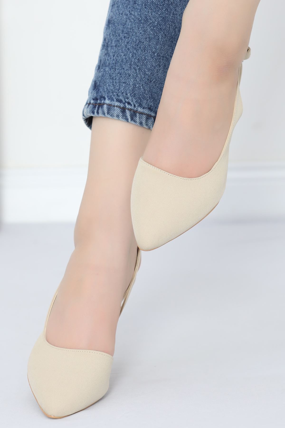 7 Cm Heeled Shoes Beige