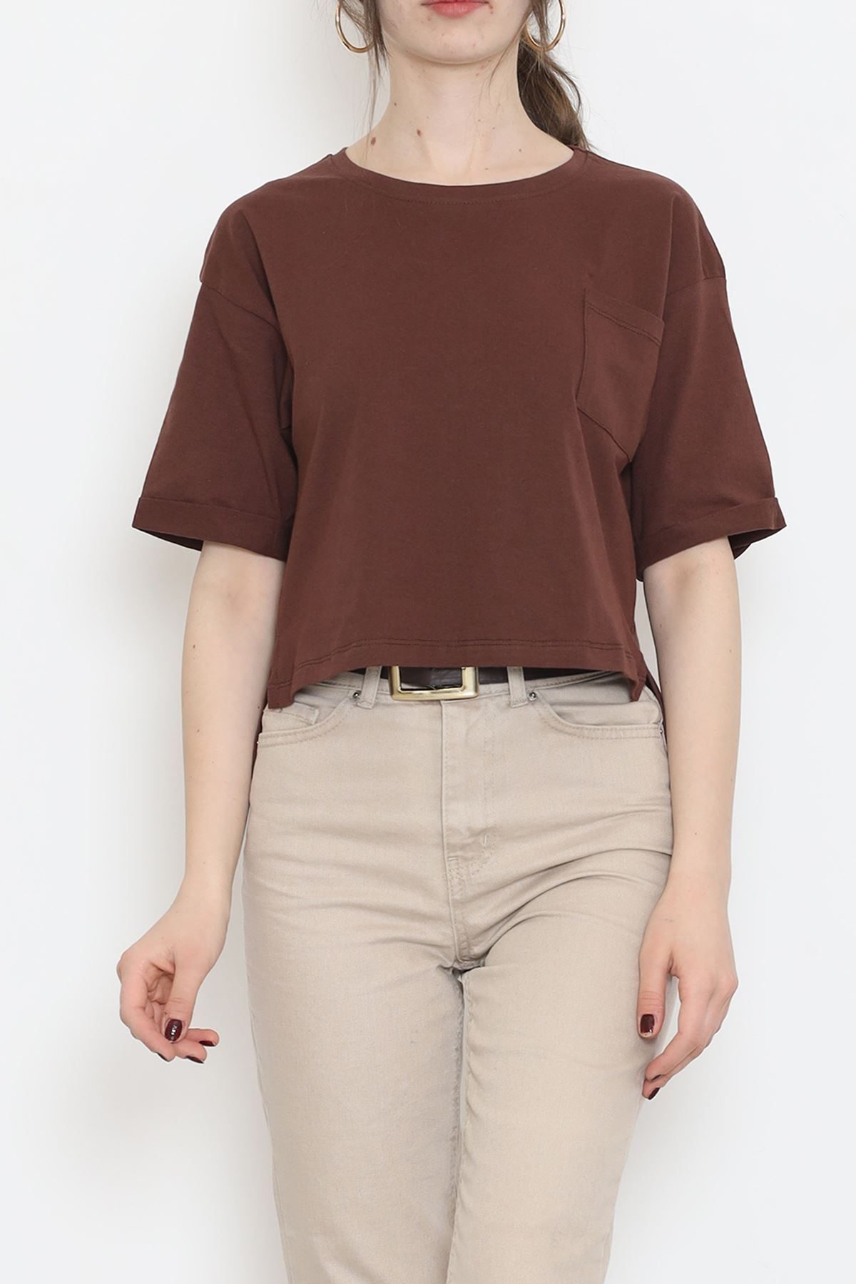 Crew Neck Pocket T-Shirt Coffee