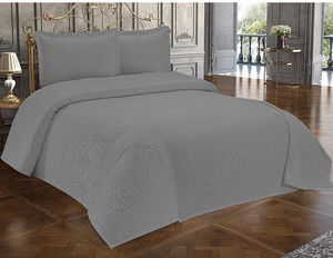 3 Piece Double Bedspread Royal Gray