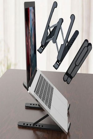 Foldable Laptop Stand - Non-Slip Step Adjustable Laptop Tablet Holder