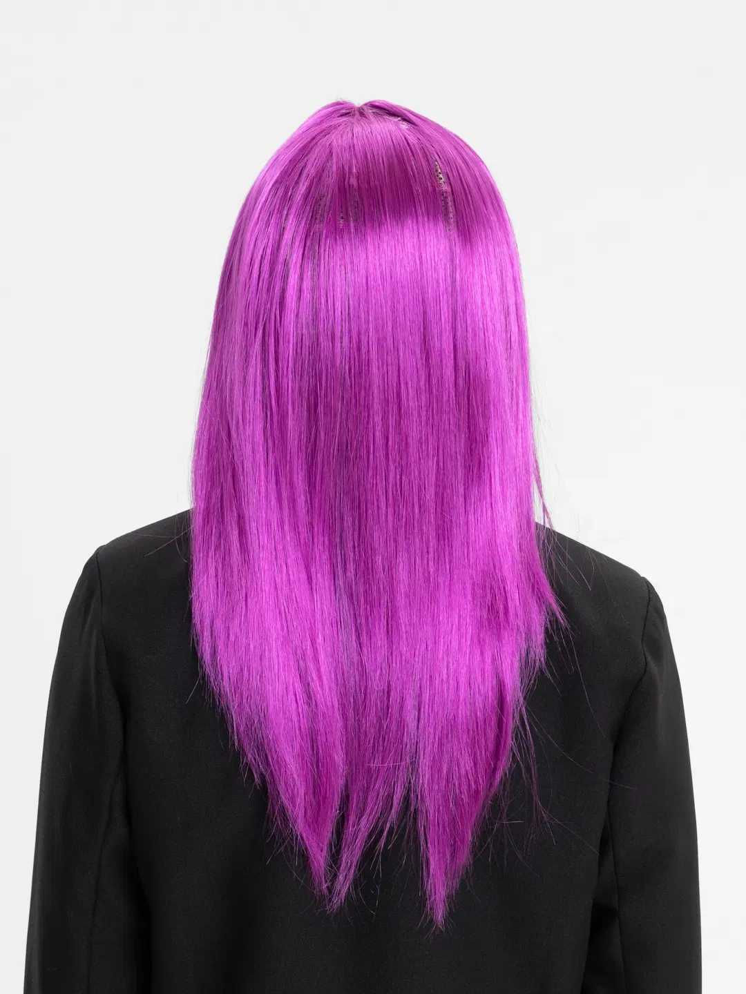 Fuchsia Color Straight Cut Long Party Wig False Hair