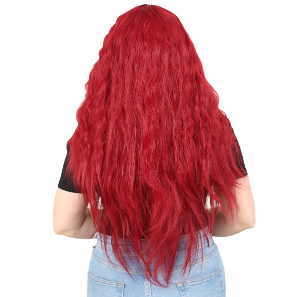 Fluffed Wavy Long Kanekalon Fiber Synthetic Wig / Red