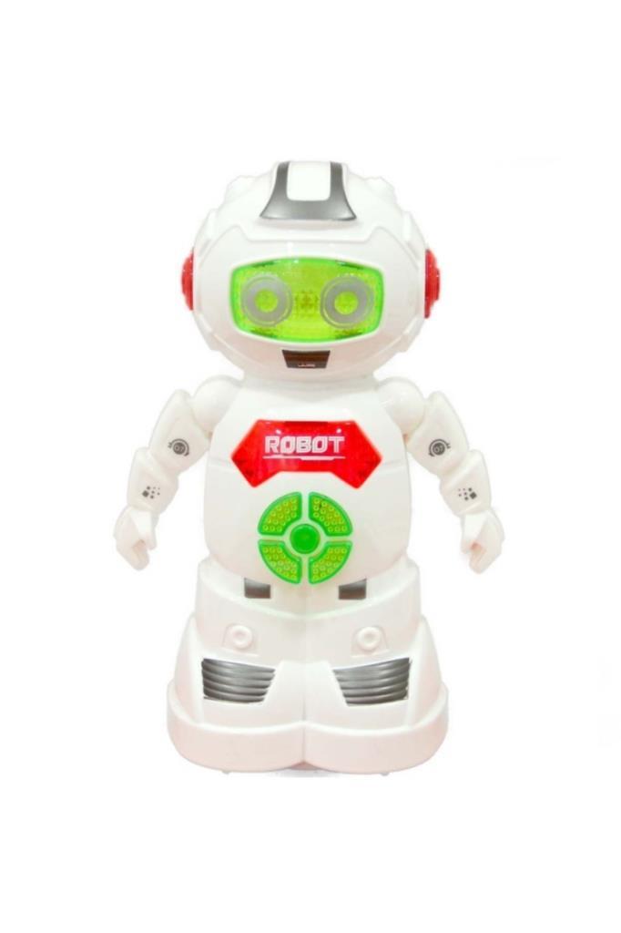 000- Floor Walking Turkish Speaking Lighted Musical Robot 360 Degree Rotatable 25 Cm