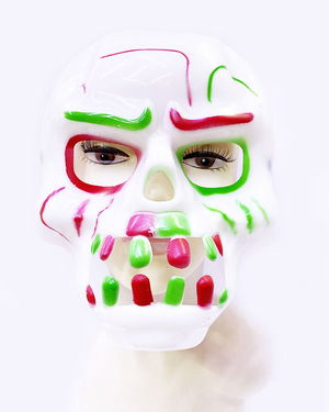 Colorful Horror Gear Skull Mask 30x22 cm on White