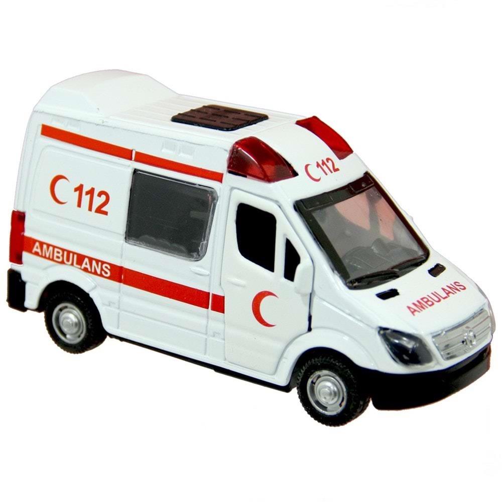 Pull Drop Metal Squad Cars Ambulance, Fire Brigade, Gendarmerie 14 Cm