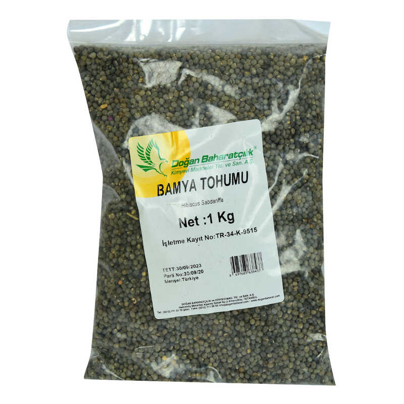 Natural Okra Seeds 1000 Gr Package