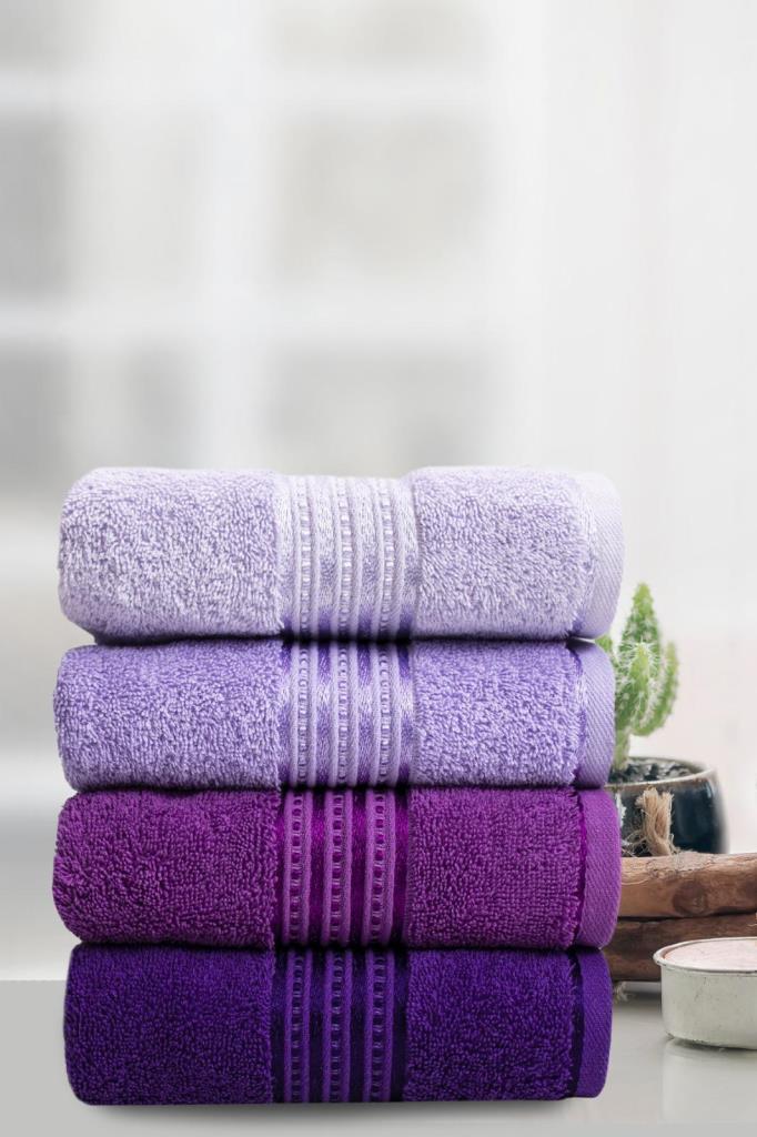 Cotton 4-Piece Towel Set Lilac (ND)