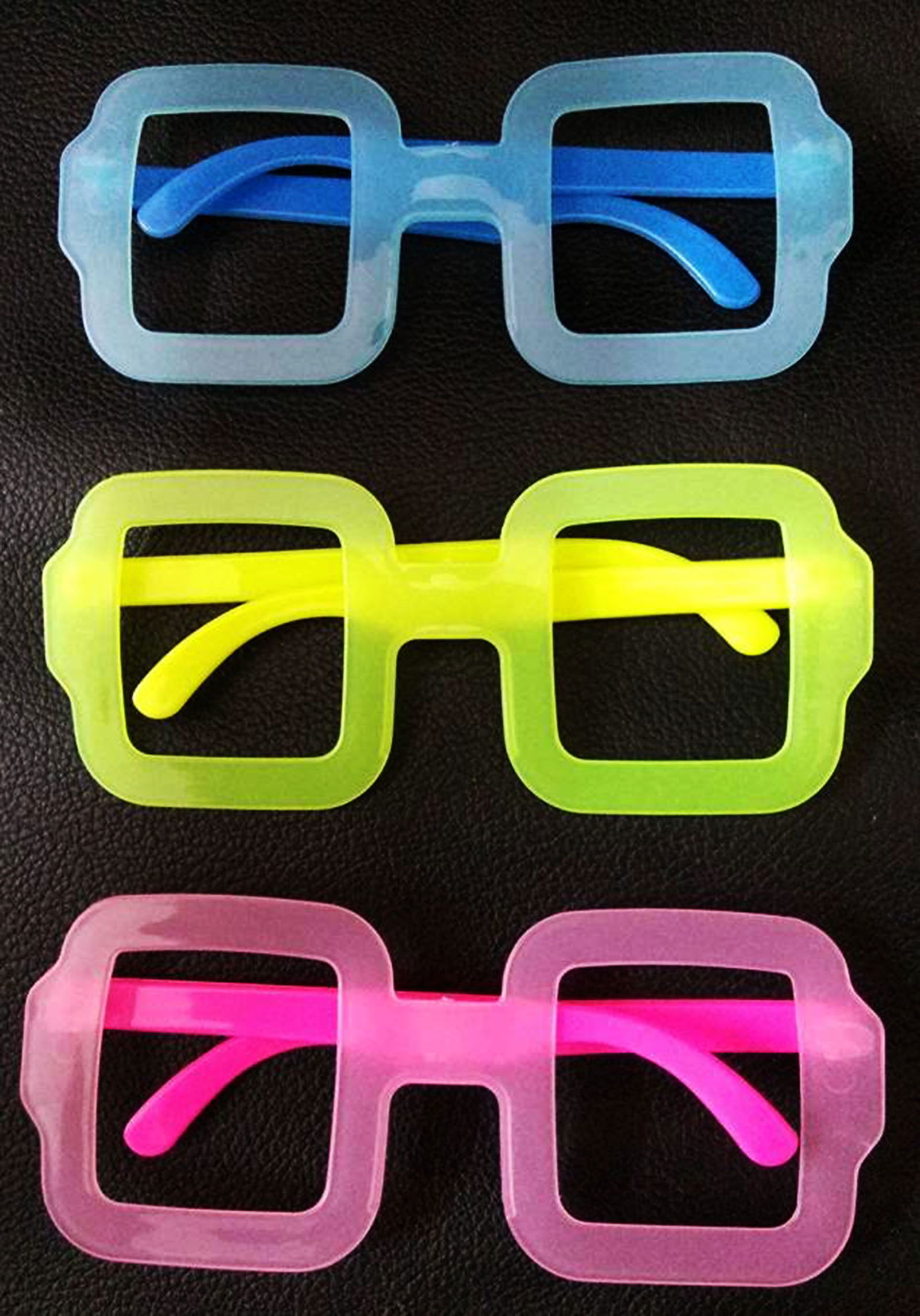 Phosphorescent Square Model Glow Party Glasses Glow In The Dark Glasses 12Pcs