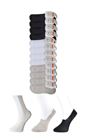 Black Gray and White Men's Babet Socks 12 pairs