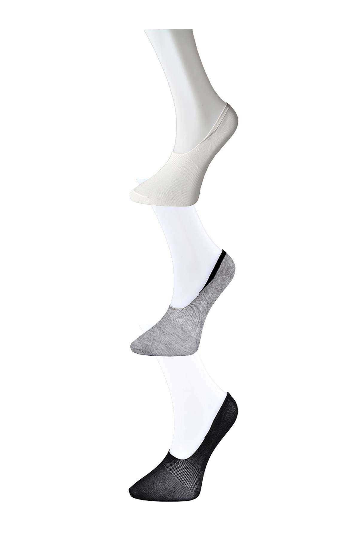 Black Gray and White Women's Ballet Socks 3 pairs