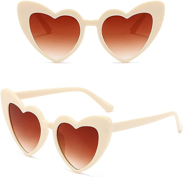 Cream Color Heart Shaped Party Glasses 15x5 cm