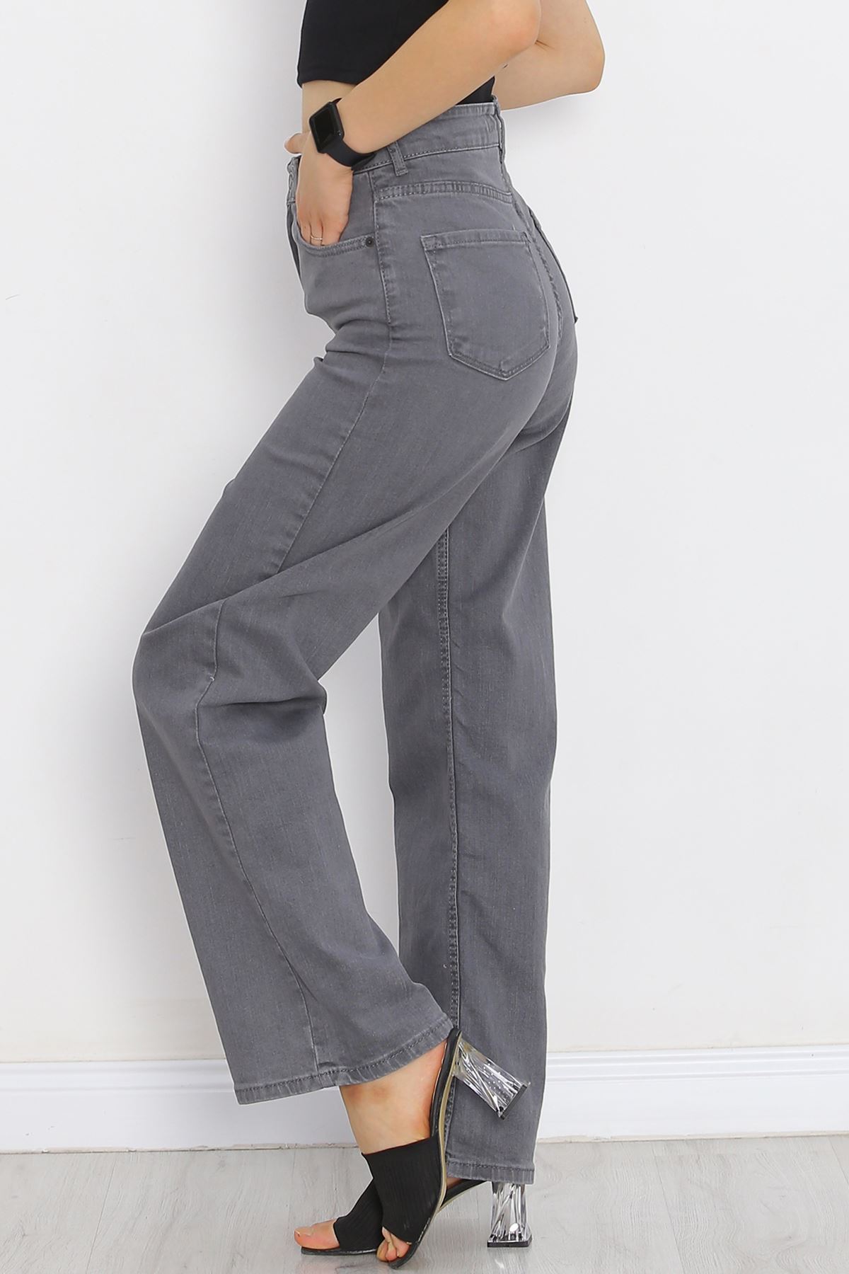 Palazzo Jeans Pants Light Smoked