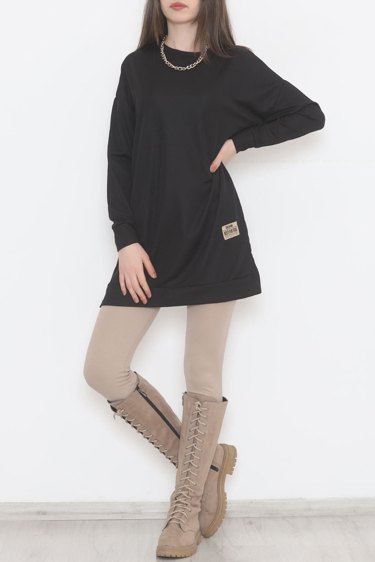 Crested Tunic Black