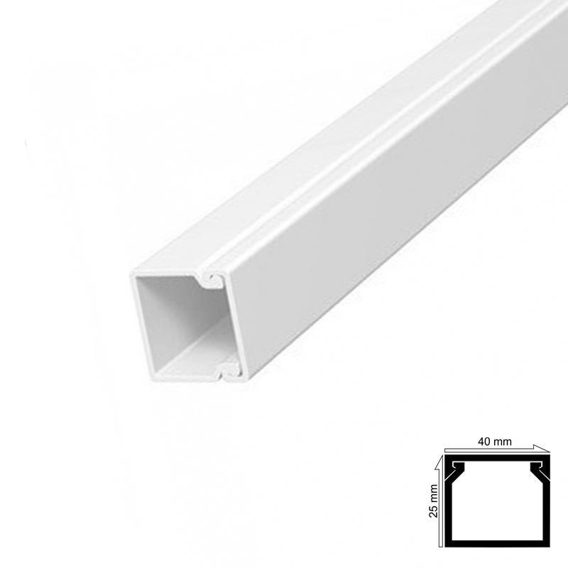 Cable Tray 40x25 mm 2 Meters 4 Pieces with Adhesive Tape