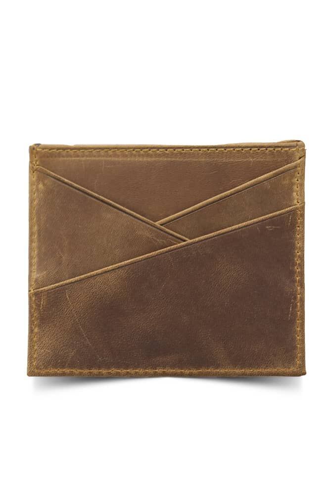 Antique Tan Genuine Leather Card Holder