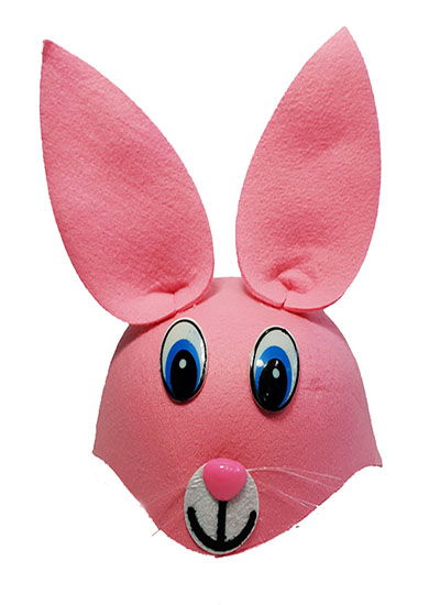 Pink Color Rabbit Hat with Ears Animal Hat